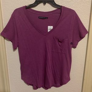 A&F V-neck Old Mauve Top